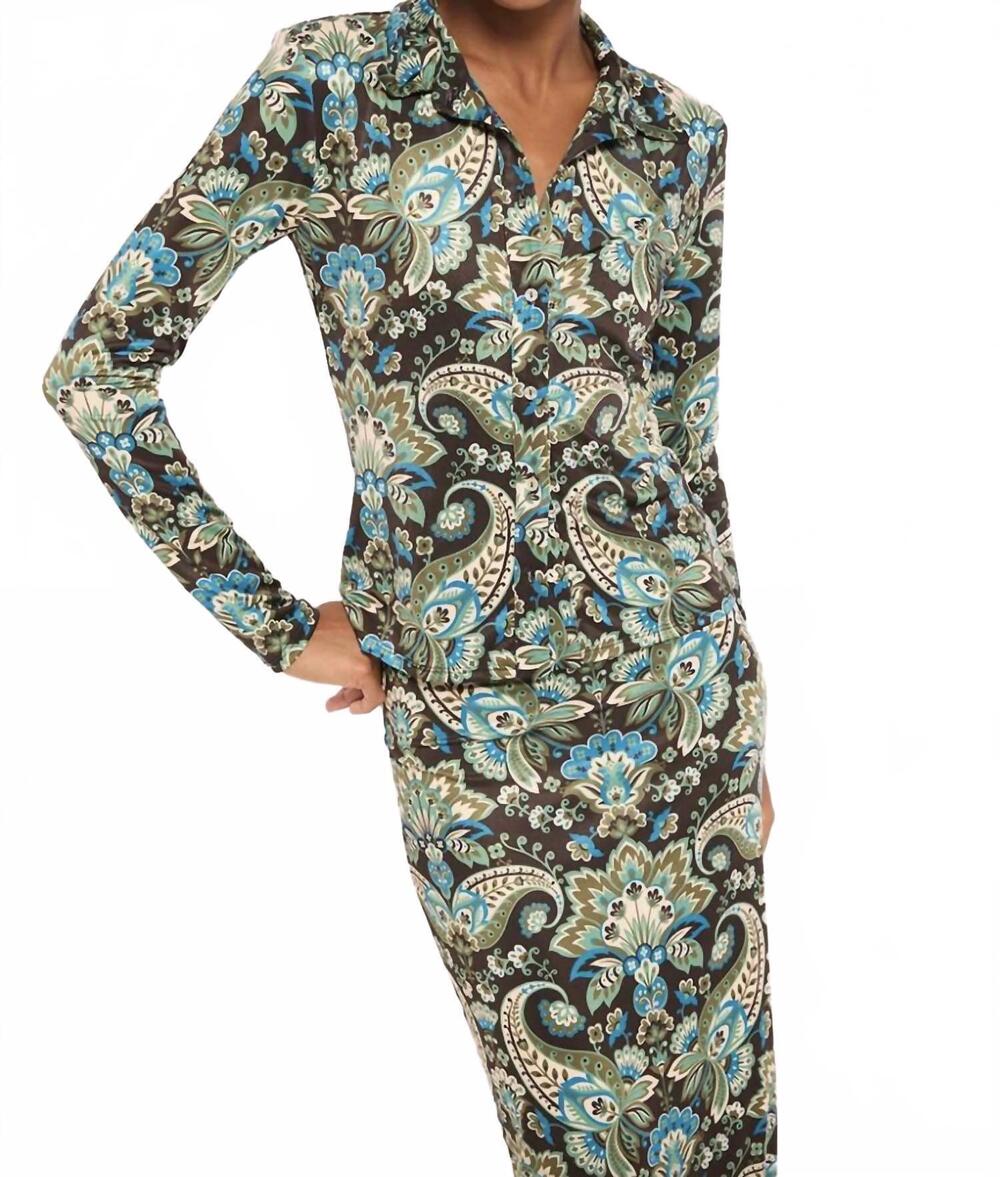 NEW MISA LOS ANGELES liana top in reflective chintz